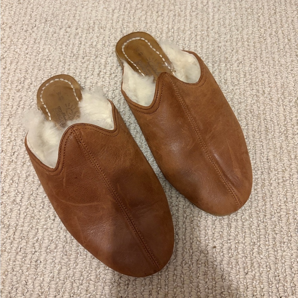 Vintage Sabah Turkish Slipper With Shearling Lining